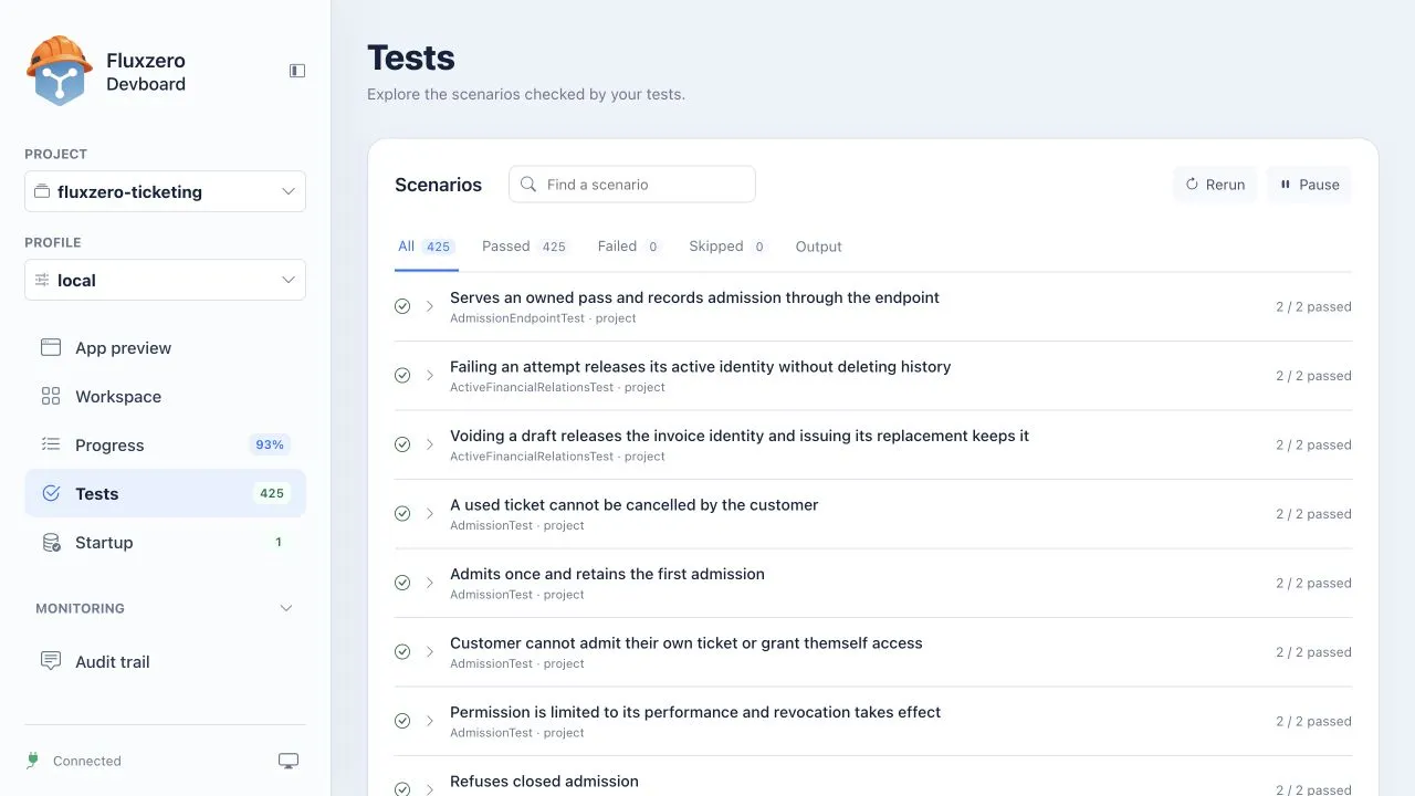 Scenario search, result filters and grouped tests.